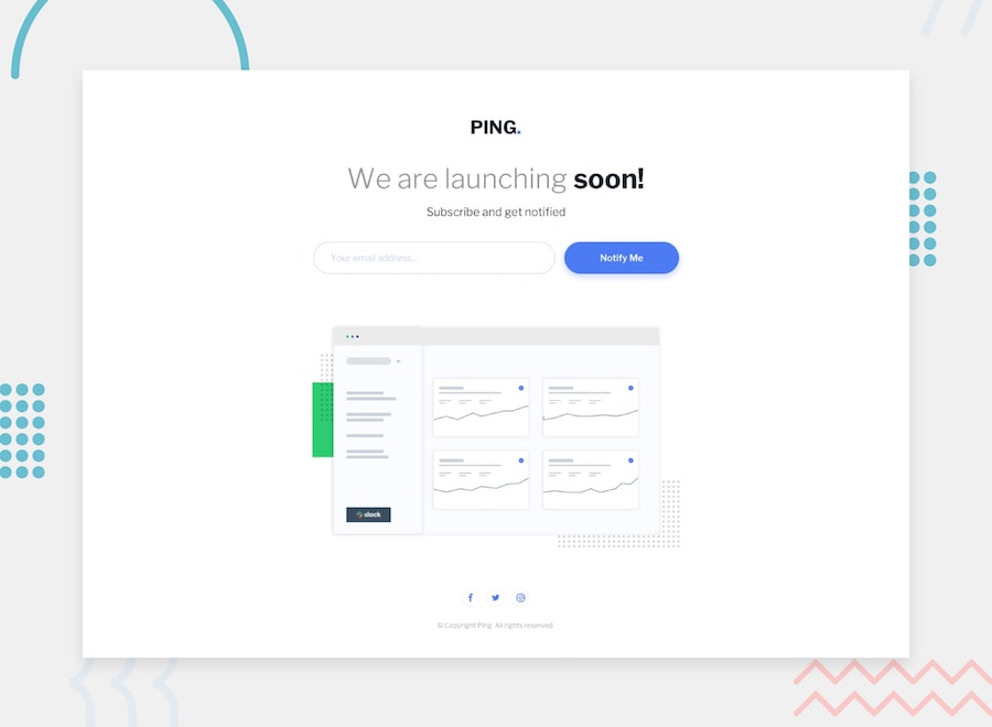 Ping coming soon master page